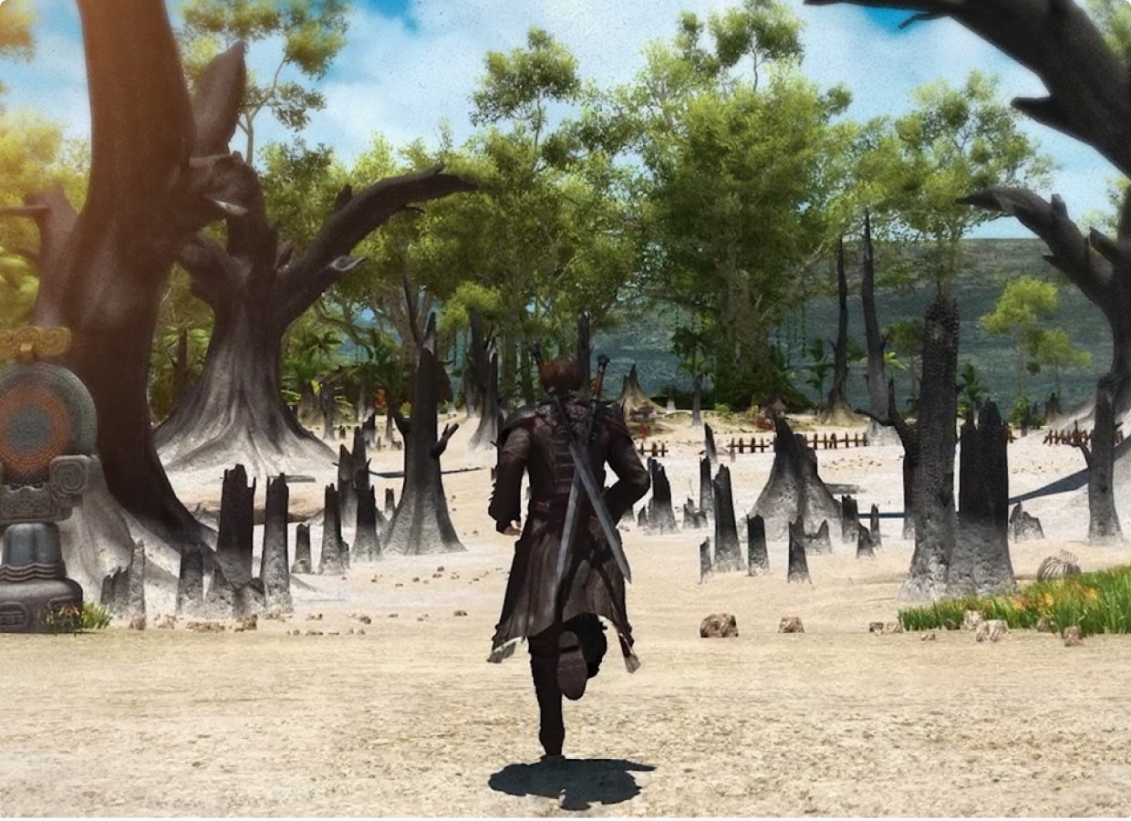 Photo of a character running on foot
